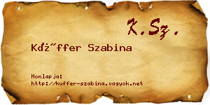 Küffer Szabina névjegykártya