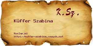 Küffer Szabina névjegykártya